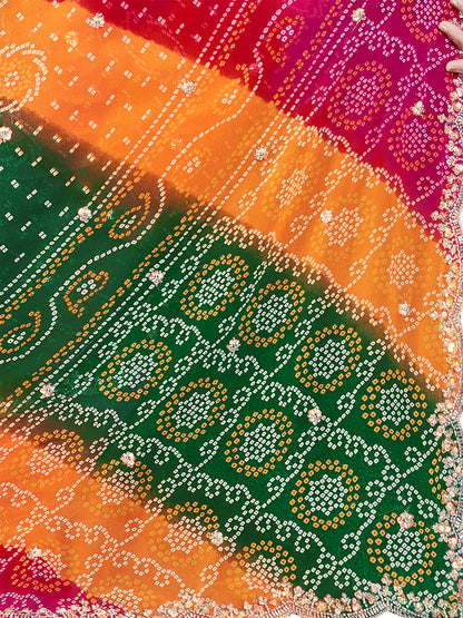 Women's Georgette Saree With Unstitched Blouse Piece