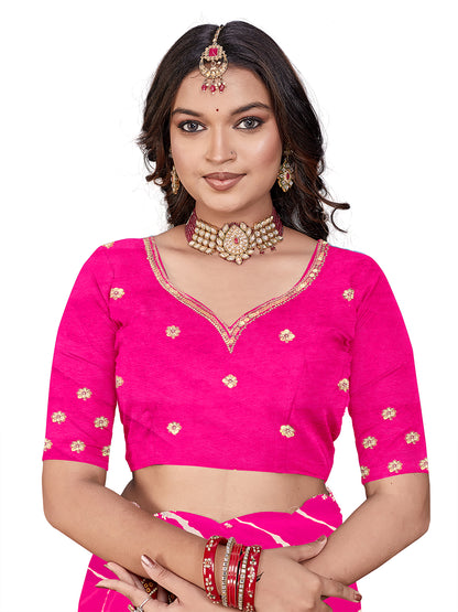 Women's Georgette Saree With Unstitched Blouse Piece