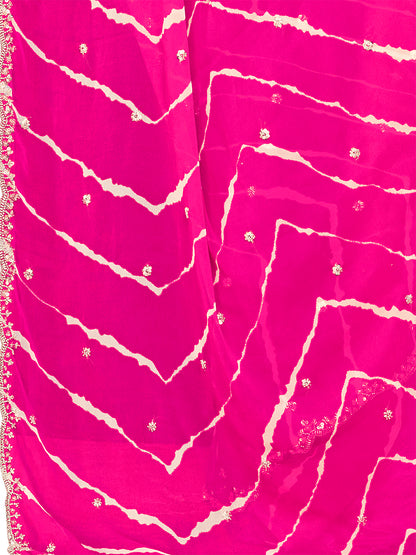 Women's Georgette Saree With Unstitched Blouse Piece