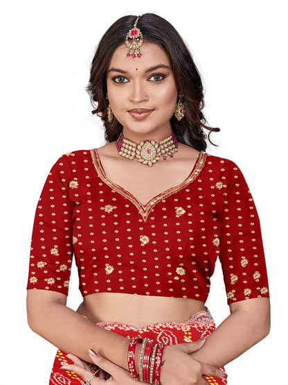 Women's Georgette Saree With Unstitched Blouse Piece