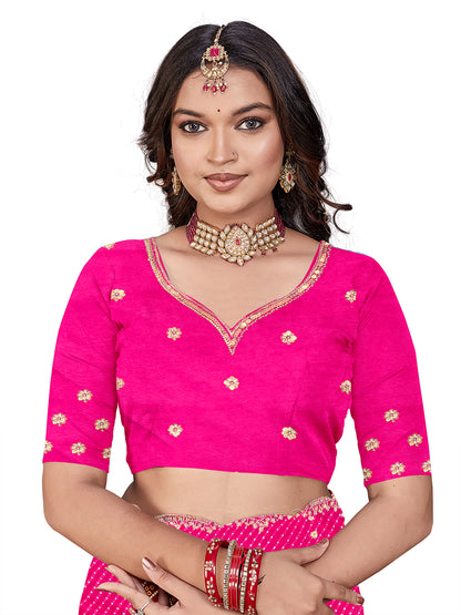 Women's Georgette Saree With Unstitched Blouse Piece