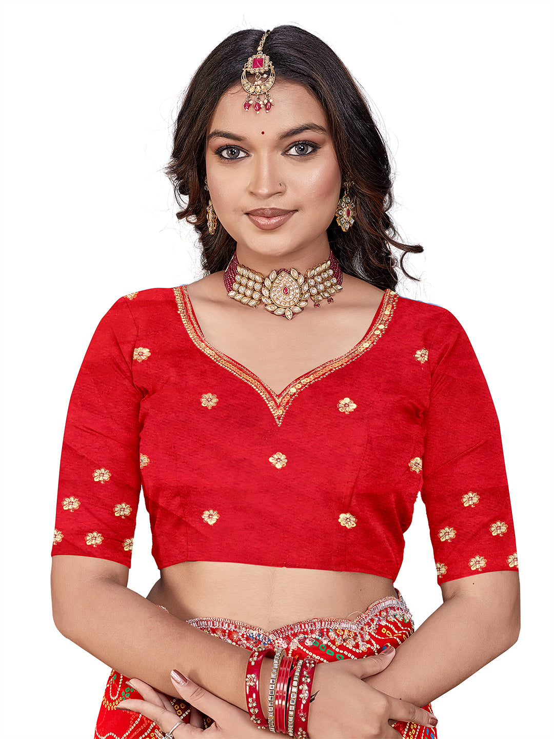 Women's Georgette Saree With Unstitched Blouse Piece