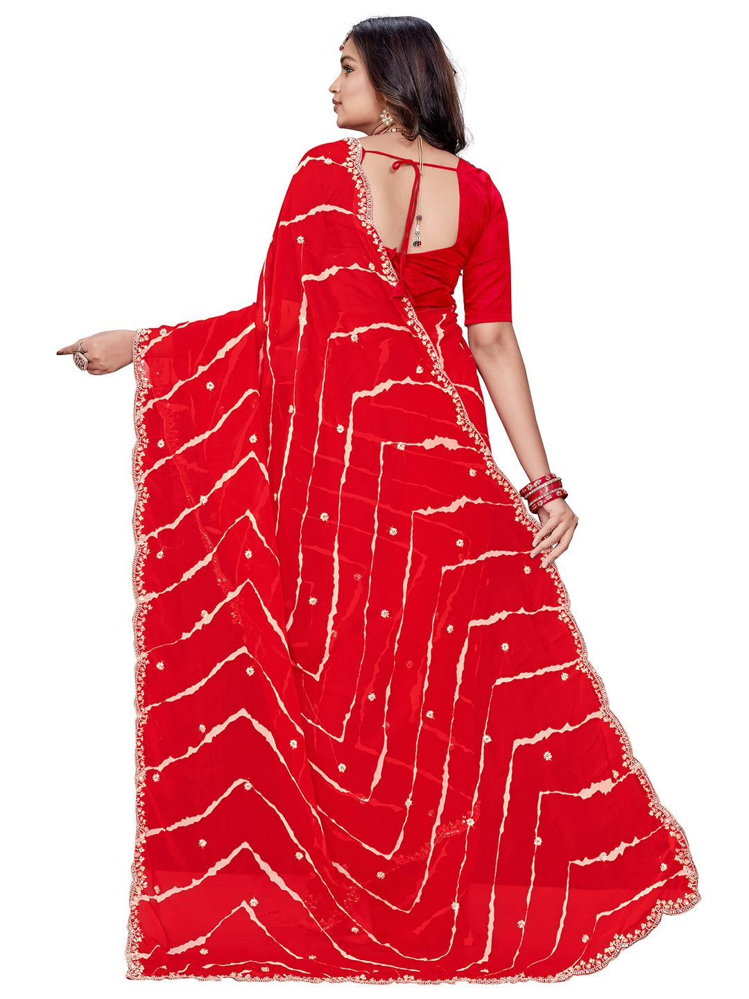 Women's Georgette Saree With Unstitched Blouse Piece