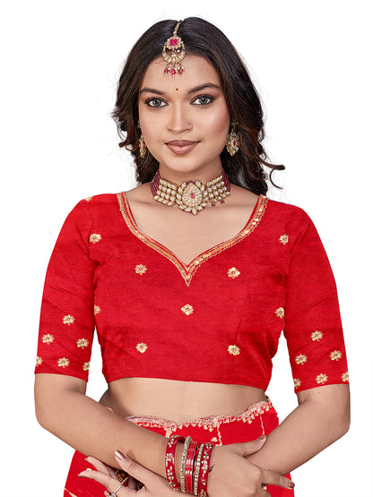 Women's Georgette Saree With Unstitched Blouse Piece