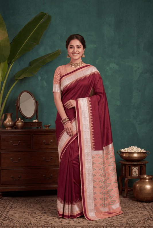 Women's Silk Saree With Unstitched Blouse Piece