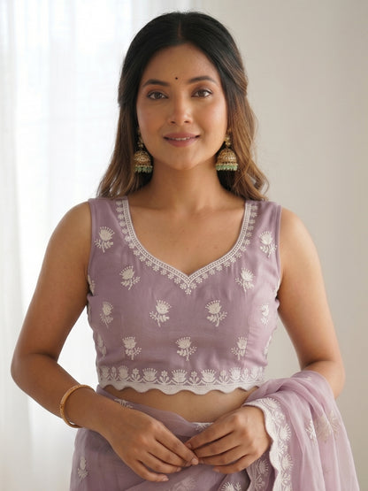 Women's Shimmer Silk Saree With Unstitched Blouse Piece