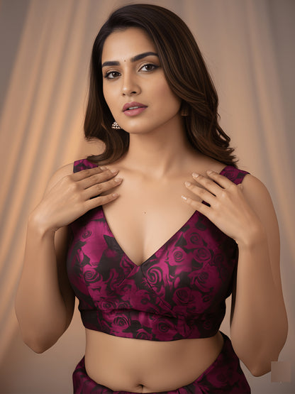 Women's Fendy Chiffon Saree With Unstitched Blouse Piece