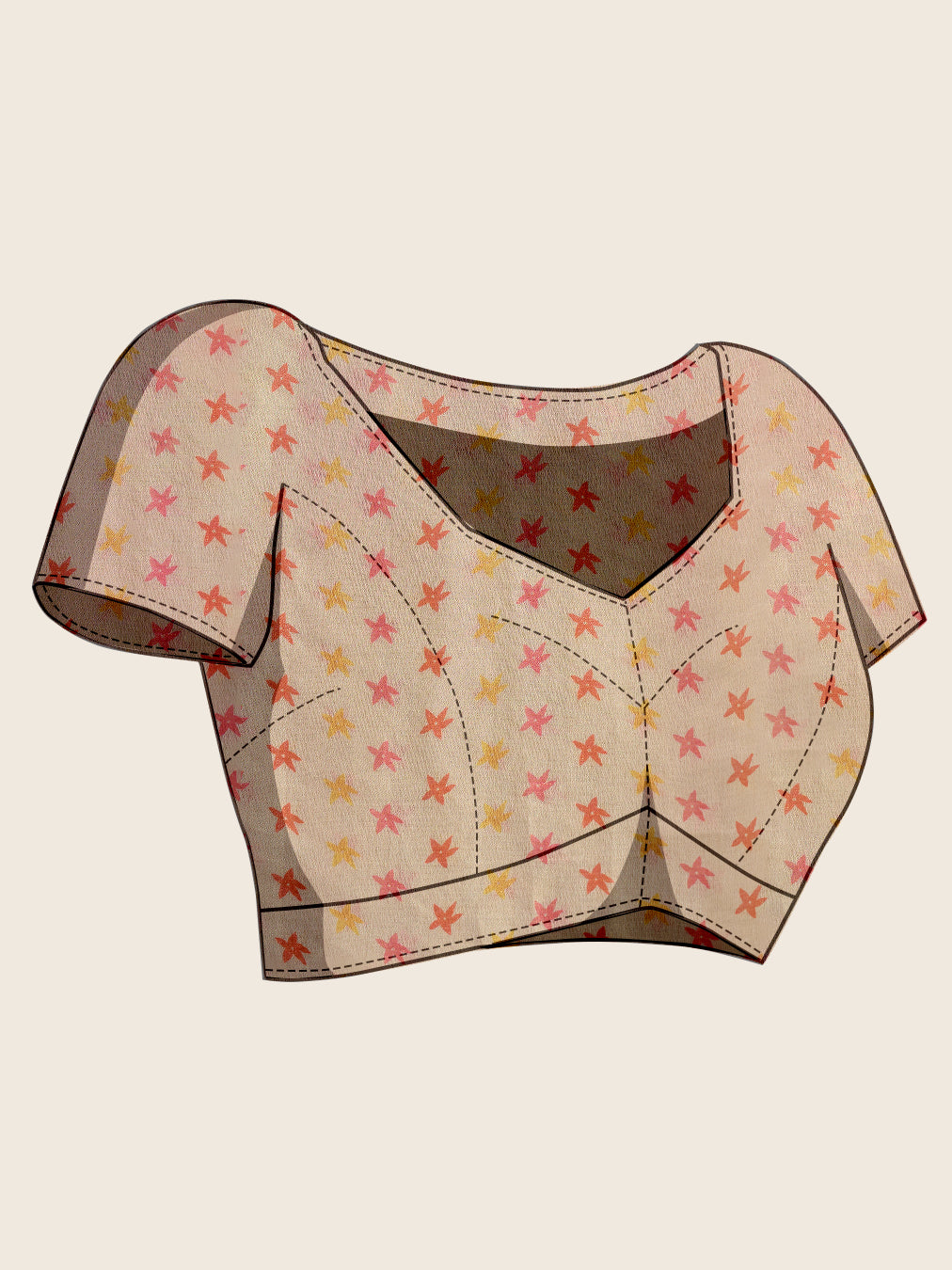 Women's Linen Printed Saree With Unstitched Blouse Piece