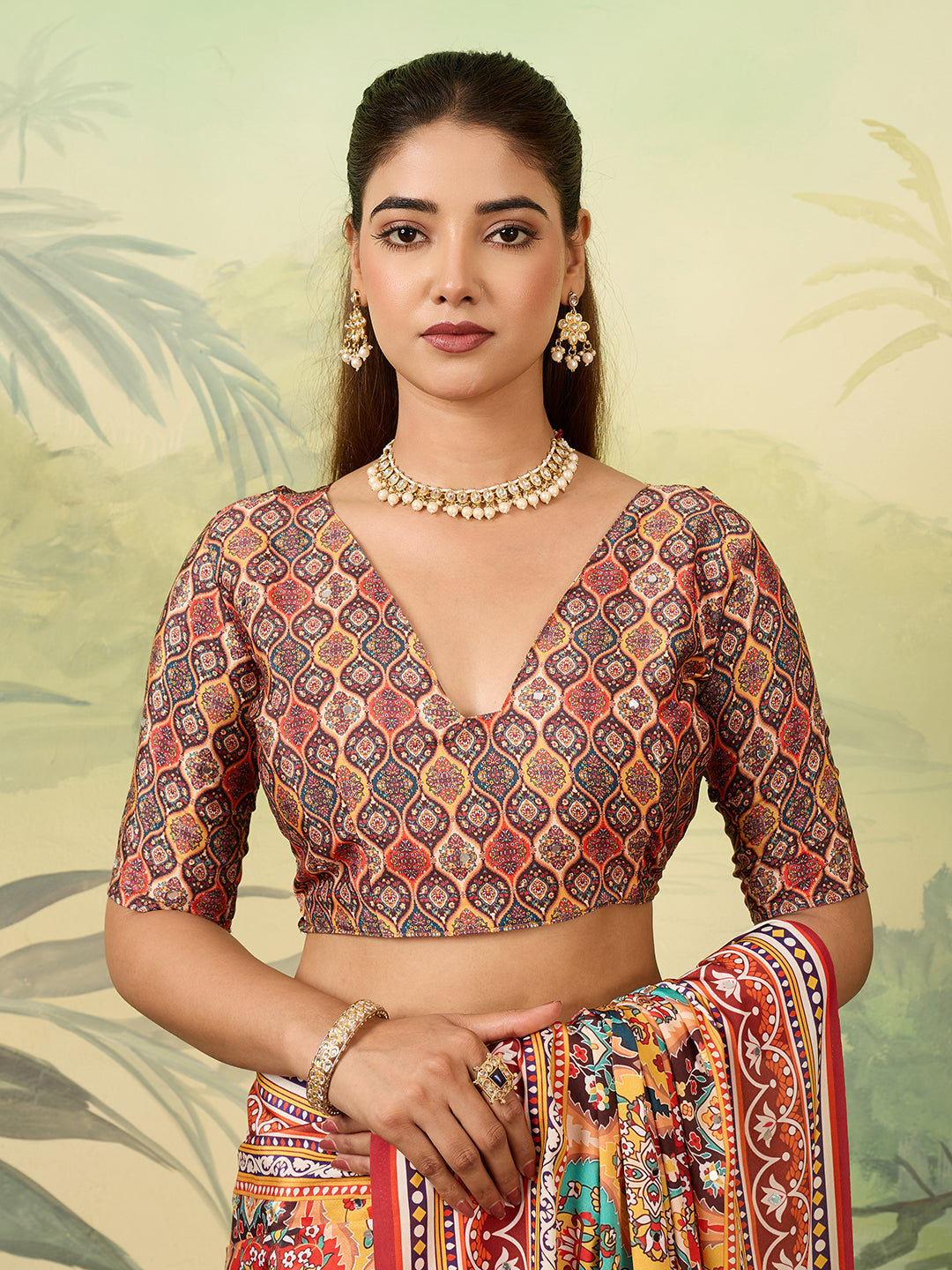Women's Crepe Silk Saree With Unstitched Blouse Piece