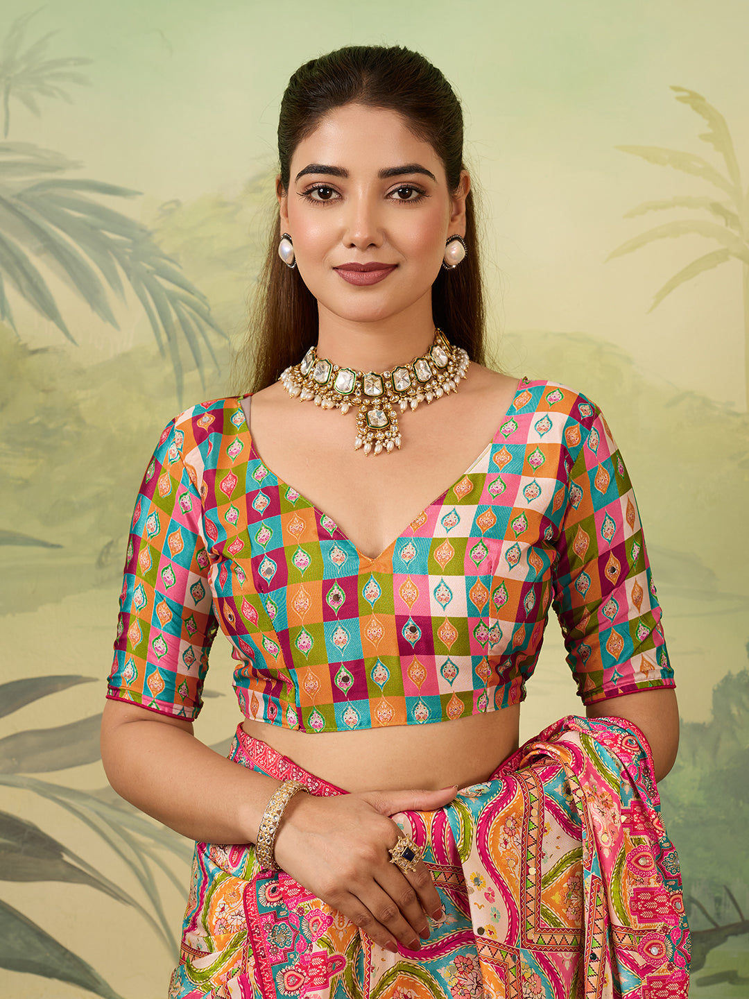 Women's Crepe Silk Saree With Unstitched Blouse Piece
