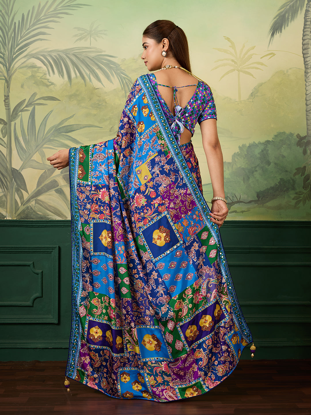 Women's Crepe Silk Saree With Unstitched Blouse Piece