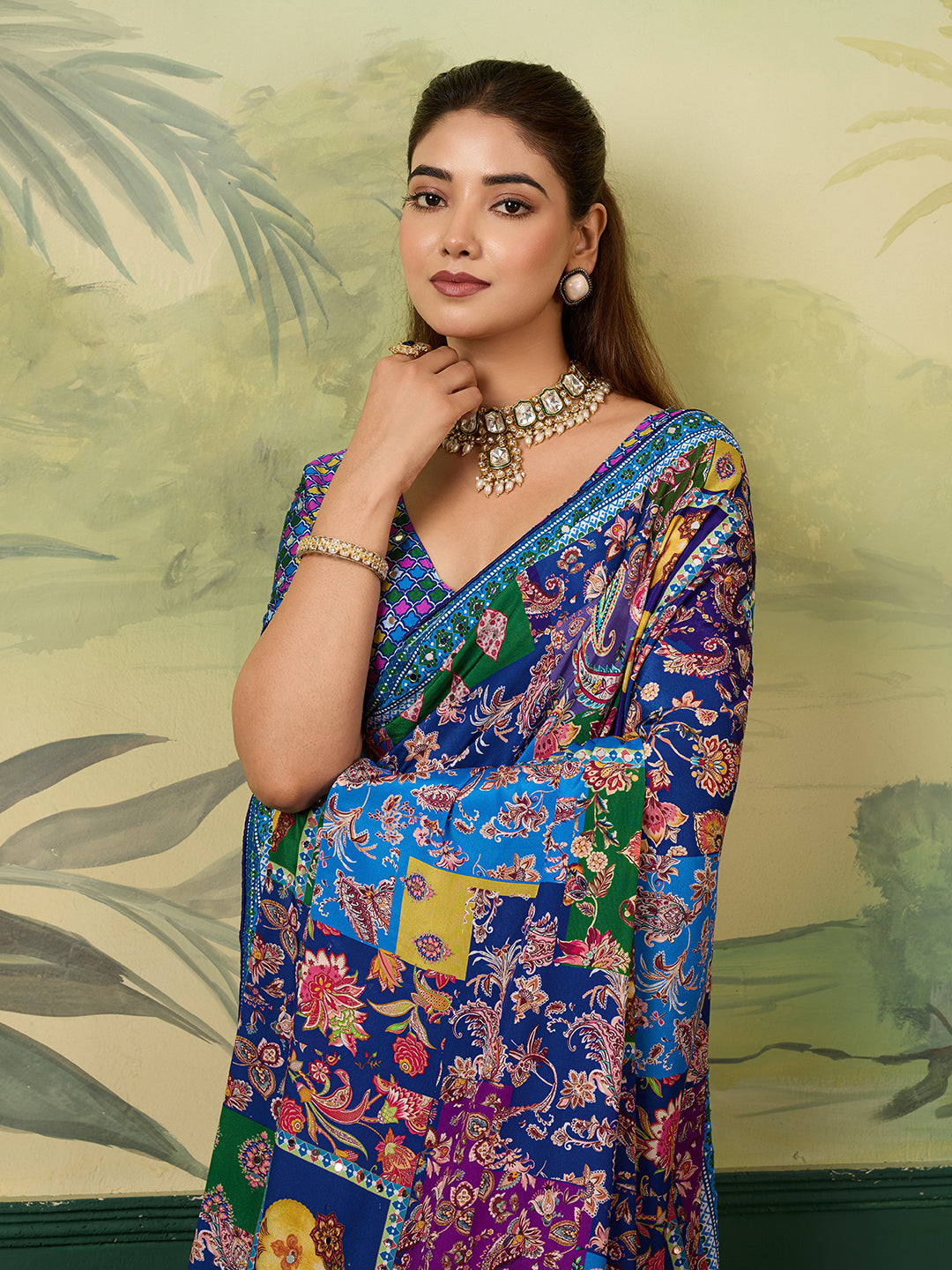 Women's Crepe Silk Saree With Unstitched Blouse Piece