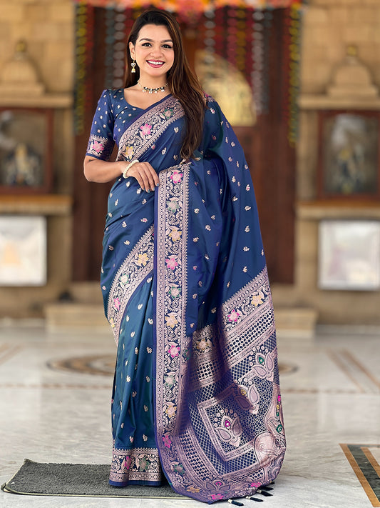 Women's Banarasi Silk Saree With Blouse Piece