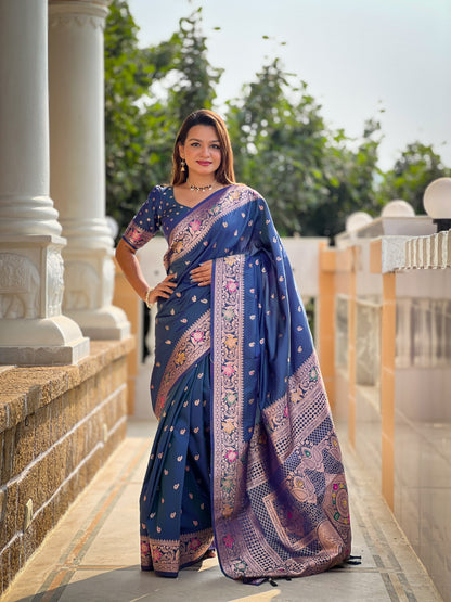 Women's Banarasi Silk Saree With Blouse Piece