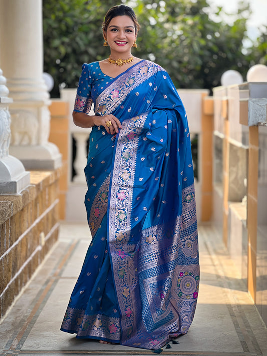 Women's Banarasi Silk Saree With Blouse Piece