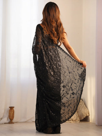 Women's Shimmer Saree With Unstitched Blouse Piece