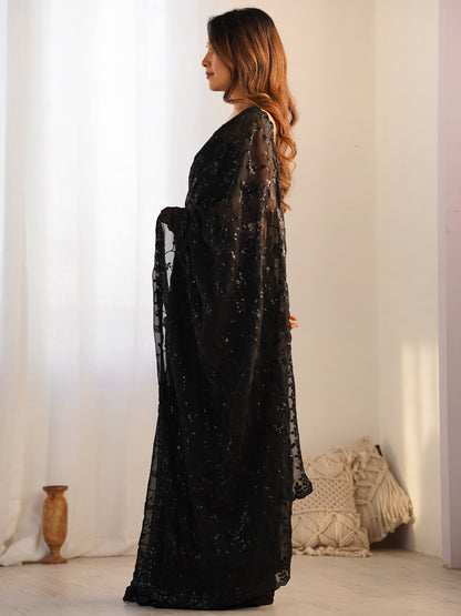 Women's Shimmer Saree With Unstitched Blouse Piece