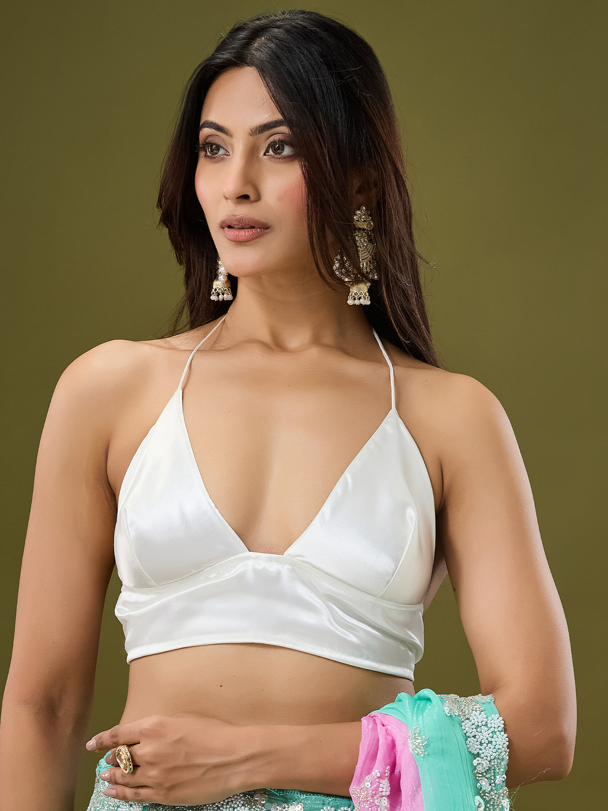 Women's Crunchy Crush Saree With Unstitched Blouse Piece