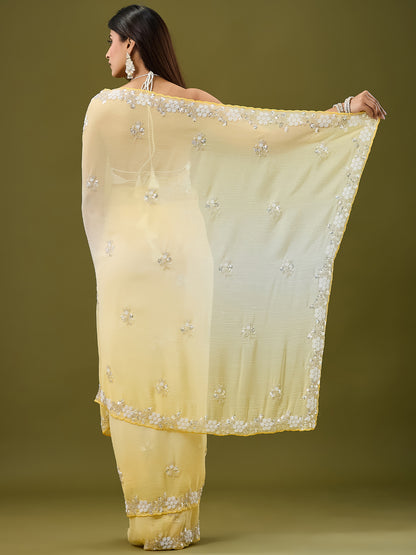 Women's Crunchy Crush Saree With Unstitched Blouse Piece