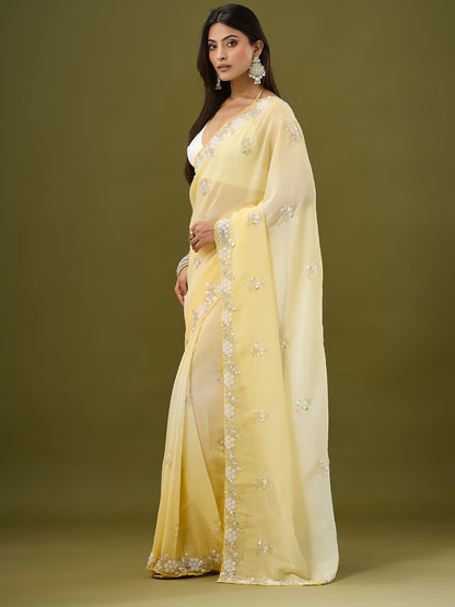 Women's Crunchy Crush Saree With Unstitched Blouse Piece