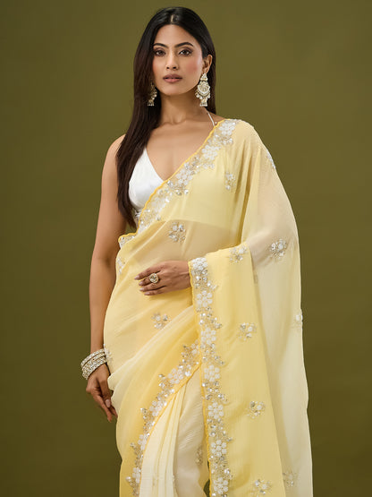Women's Crunchy Crush Saree With Unstitched Blouse Piece
