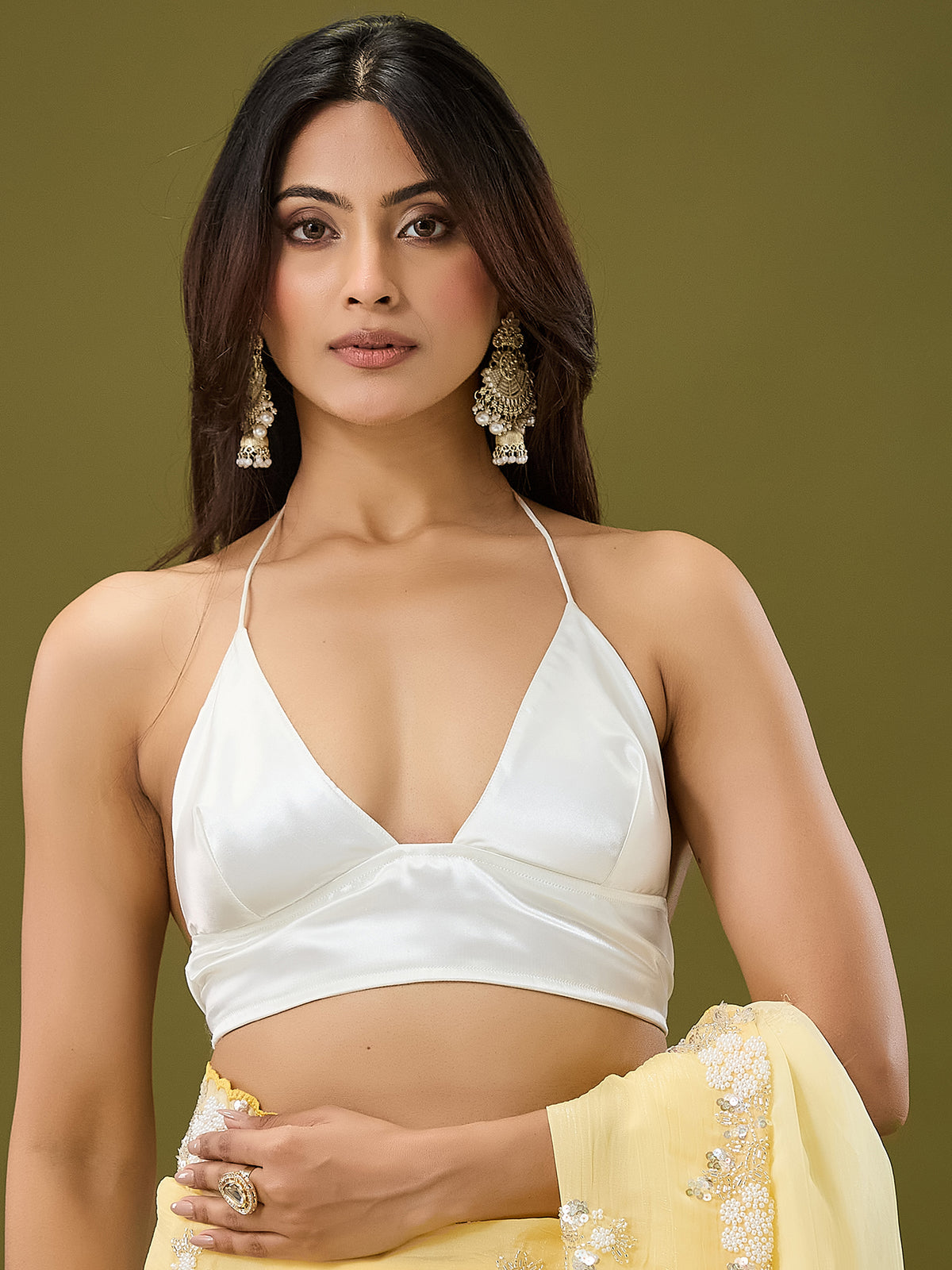 Women's Crunchy Crush Saree With Unstitched Blouse Piece