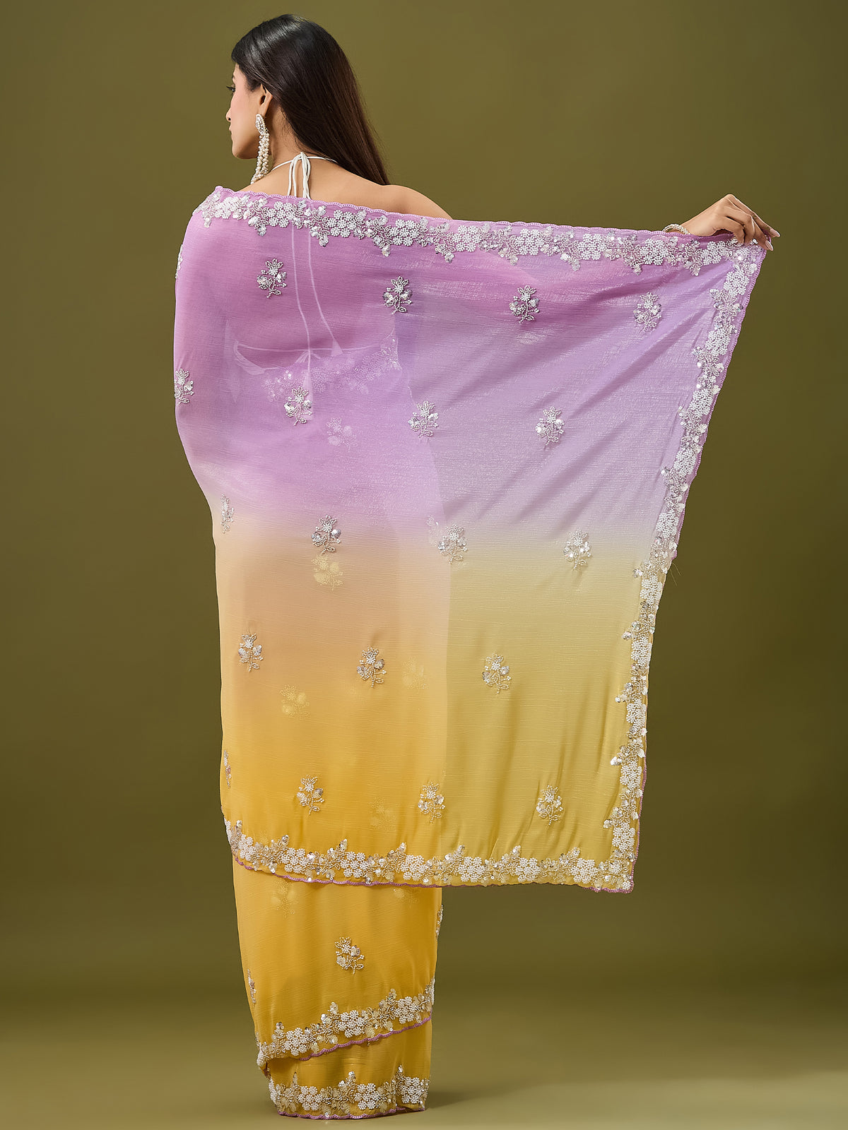 Women's Crunchy Crush Saree With Unstitched Blouse Piece