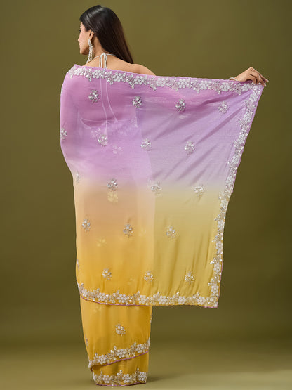 Women's Crunchy Crush Saree With Unstitched Blouse Piece