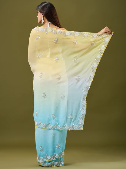 Women's Crunchy Crush Saree With Unstitched Blouse Piece