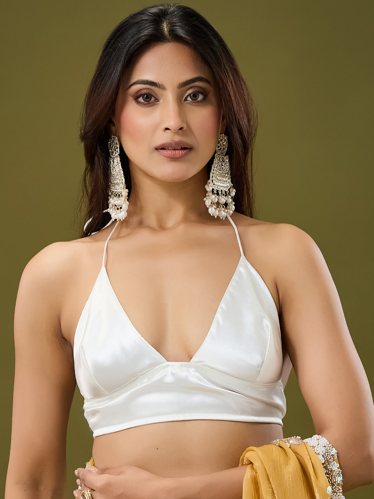 Women's Crunchy Crush Saree With Unstitched Blouse Piece