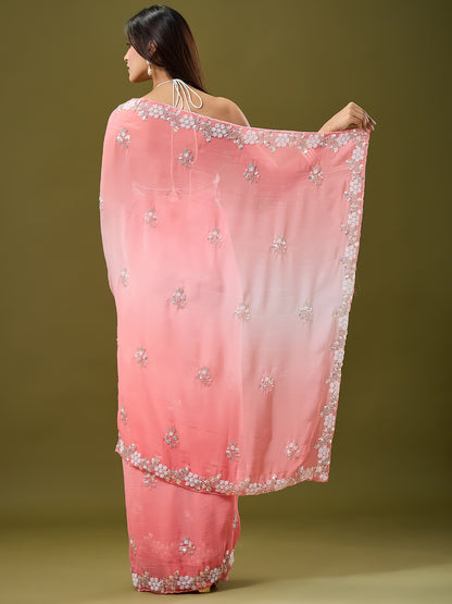 Women's Crunchy Crush Saree With Unstitched Blouse Piece