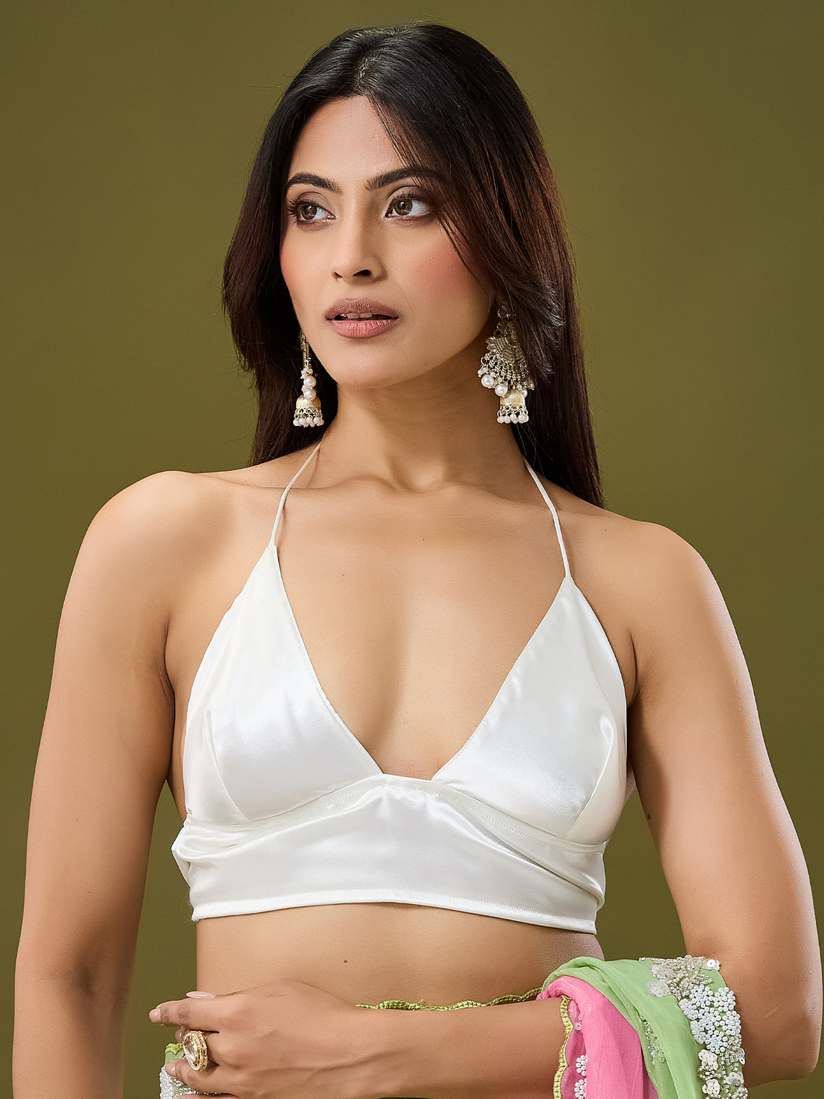 Women's Crunchy Crush Saree With Unstitched Blouse Piece