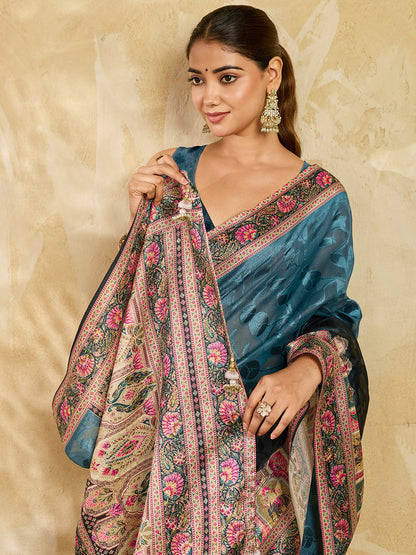 Women's Cotton Silk Saree With Unstitched Blouse Piece