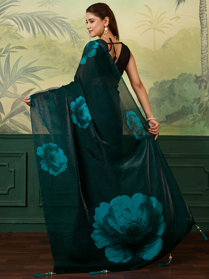Women's Satin Silk Saree With Blouse Piece
