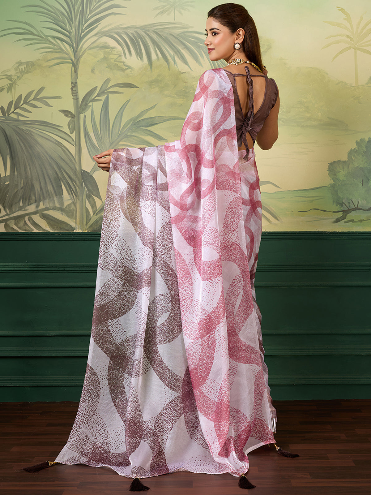 Women's Satin Silk Saree With Blouse Piece