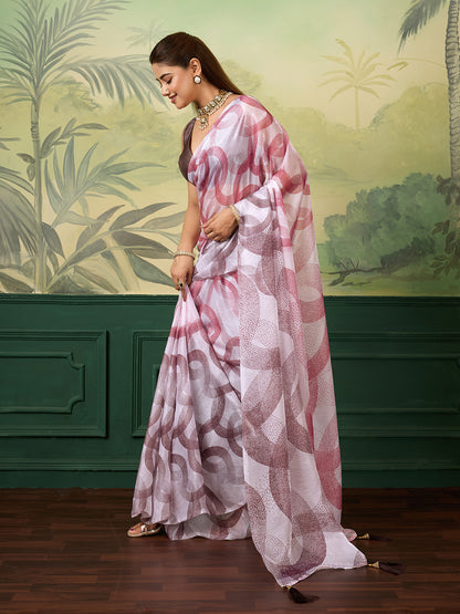 Women's Satin Silk Saree With Blouse Piece