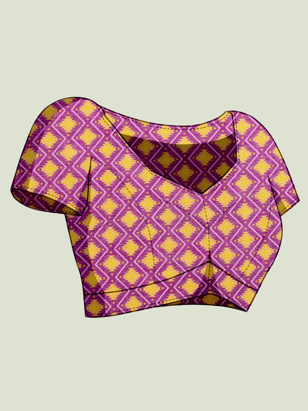 Women's Linen Printed Saree With Unstitched Blouse Piece
