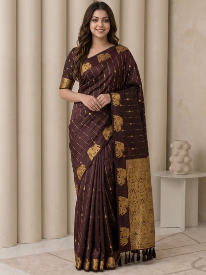 Women's Soft Silk Saree With Unstitched Blouse Piece