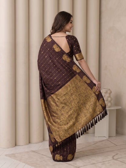Women's Soft Silk Saree With Unstitched Blouse Piece