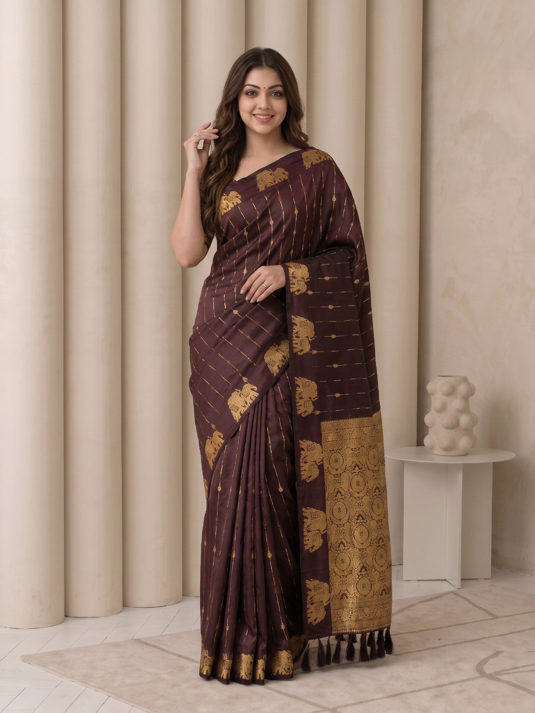 Women's Soft Silk Saree With Unstitched Blouse Piece