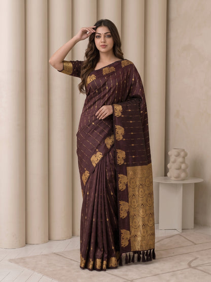 Women's Soft Silk Saree With Unstitched Blouse Piece