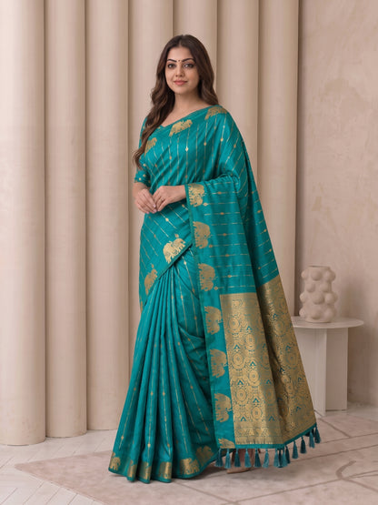 Women's Soft Silk Saree With Unstitched Blouse Piece