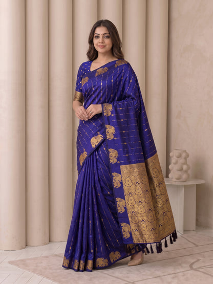 Women's Soft Silk Saree With Unstitched Blouse Piece