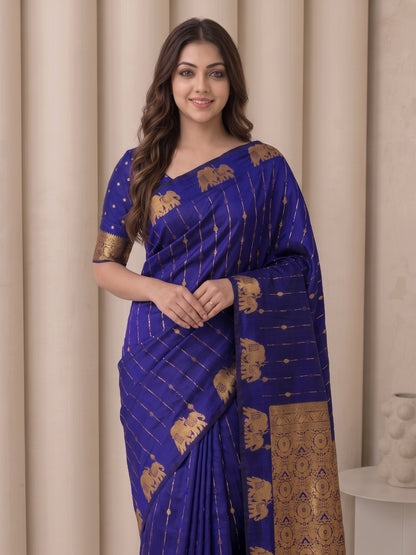 Women's Soft Silk Saree With Unstitched Blouse Piece