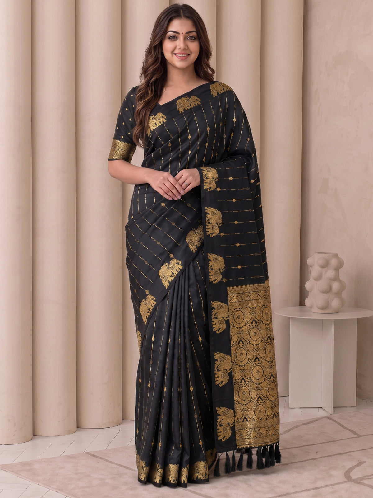 Women's Soft Silk Saree With Unstitched Blouse Piece