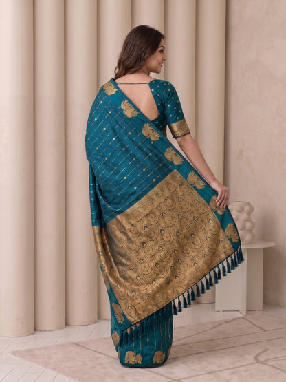 Women's Soft Silk Saree With Unstitched Blouse Piece