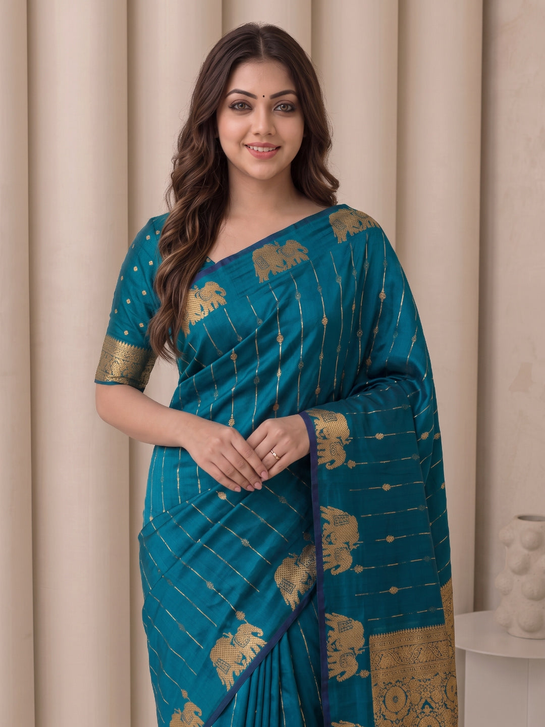Women's Soft Silk Saree With Unstitched Blouse Piece