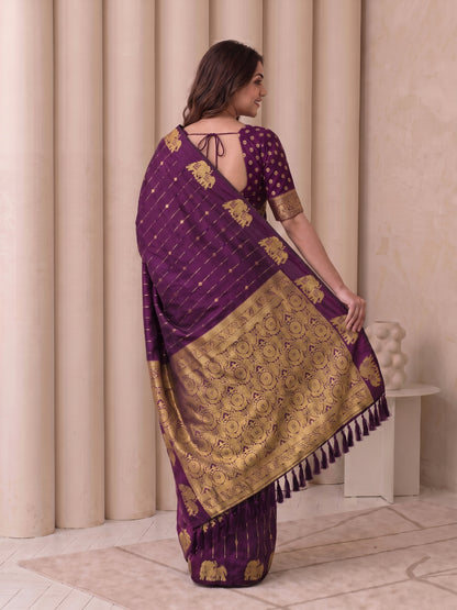 Women's Soft Silk Saree With Unstitched Blouse Piece