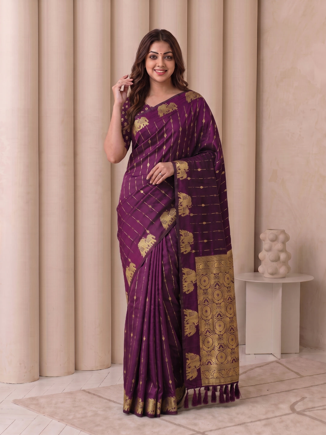 Women's Soft Silk Saree With Unstitched Blouse Piece