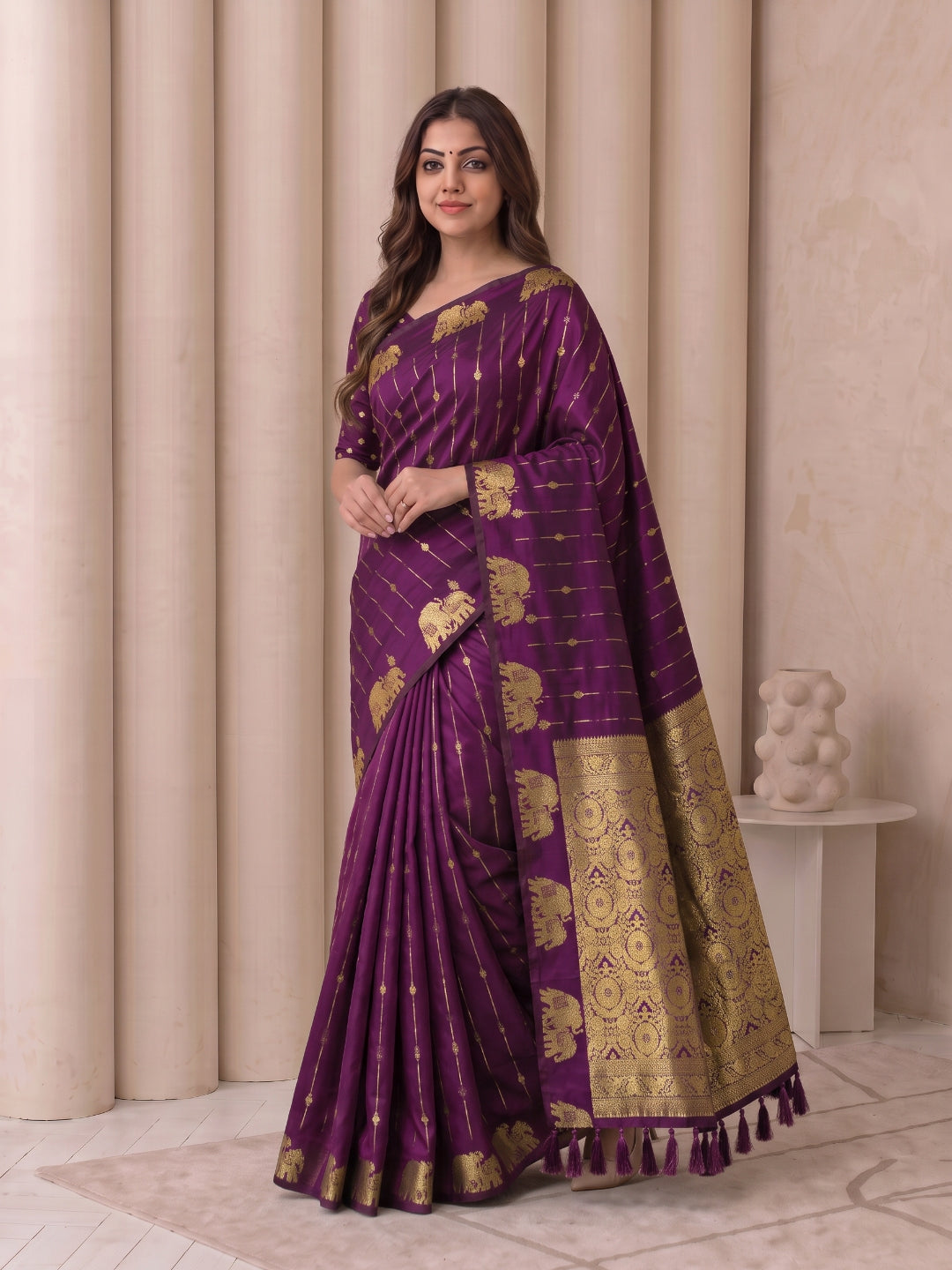 Women's Soft Silk Saree With Unstitched Blouse Piece
